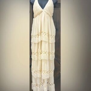 Mara Hoffman Cream Tiered Maxi Dress